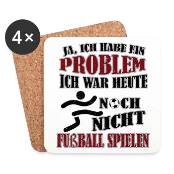 Fußball spielen Fußball Ball Geschenk - Untersetzer (4er-Set) - Weiß - Vorne