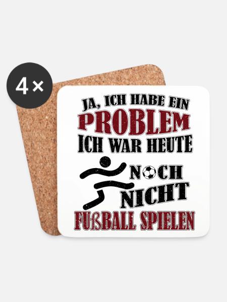 Fußball spielen Fußball Ball Geschenk - Untersetzer (4er-Set) - Weiß