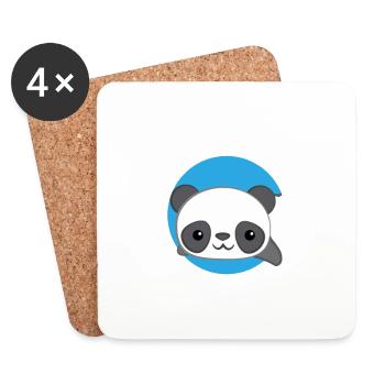 Panda - Panda T-Shirt - Pandamotiv - Geschenk - Untersetzer (4er-Set) - Weiß - Vorne