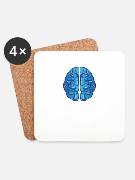 Ich liebe Gehirne Neurologie Neurologe Geschenk - Untersetzer (4er-Set) - Weiß