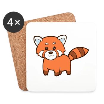 Roter Panda - Untersetzer (4er-Set) - Weiß - Vorne