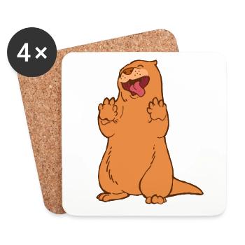 Otter dancing - Coasters (set of 4) - white - Front