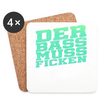 Der Bass muss ficken - Untersetzer (4er-Set) - Weiß - Vorne