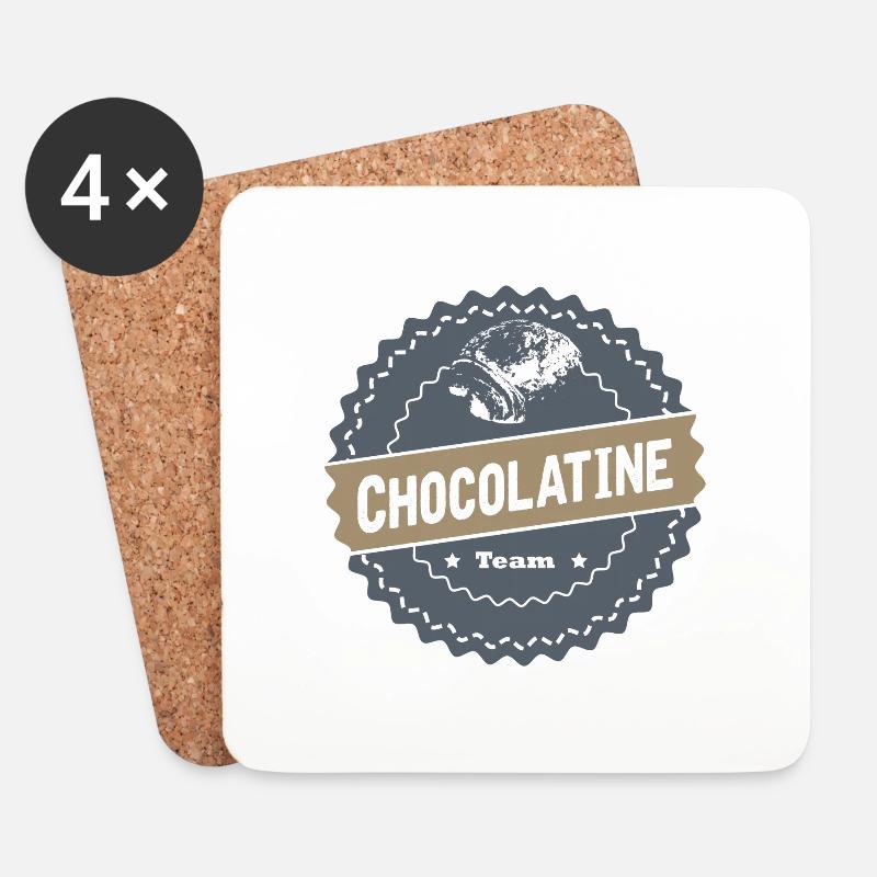 Chocolatine-Team 02 - Untersetzer (4er-Set) - Weiß