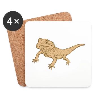 bearded dragon - Coasters (set of 4) - white - Front