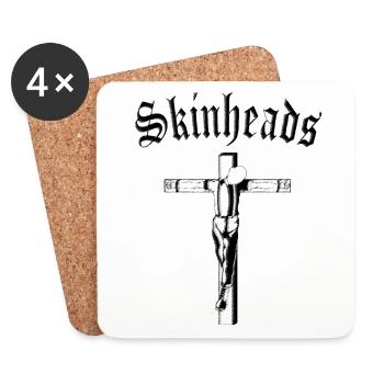 Skinhead Cross 1969 Oi Ska Punk Shirt Motif - Coasters (set of 4) - white - Front