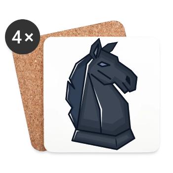 Chess Chess piece Springer - Coasters (set of 4) - white - Front