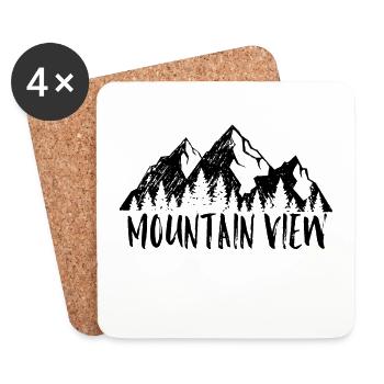 Mountain View - Design for mountain lovers - Coasters (set of 4) - white - Front