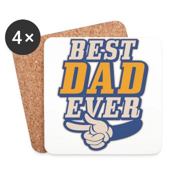 Meilleur papa jamais - Dad & Son Funny Matching - Dessous de verre (lot de 4) - blanc - Devant
