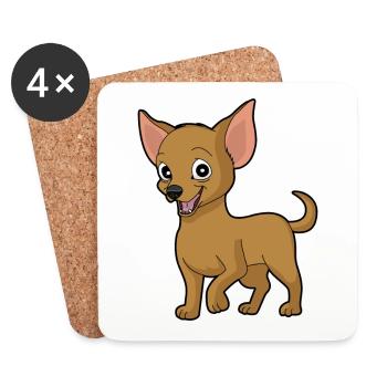 Little sweet Chiwawa dog - Coasters (set of 4) - white - Front