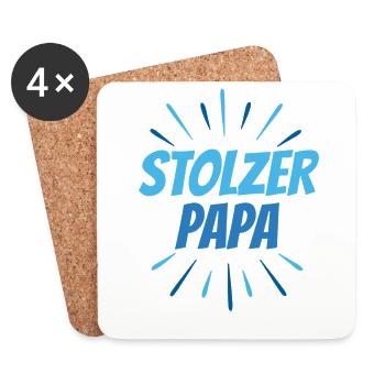 Stolzer PAPA sei stolz auf deine Kinder - Untersetzer (4er-Set) - Weiß - Vorne