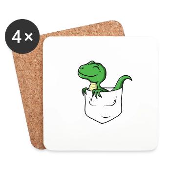 Mignon poche poitrine Dino - Dessous de verre (lot de 4) - blanc - Devant