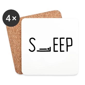 SLEEP Schlafen - Untersetzer (4er-Set) - Weiß - Vorne