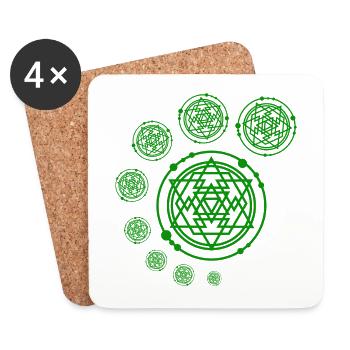 Crop Circle T-Shirt Extraterrestrial Alien - Coasters (set of 4) - white - Front