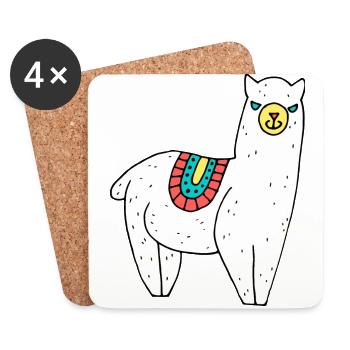 alpaca - Coasters (set of 4) - white - Front