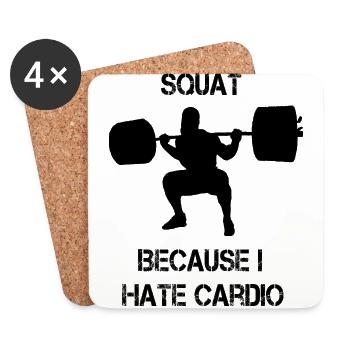 Squat Bodybuilding Powerlifting musculation de musculation - Dessous de verre (lot de 4) - blanc - Devant