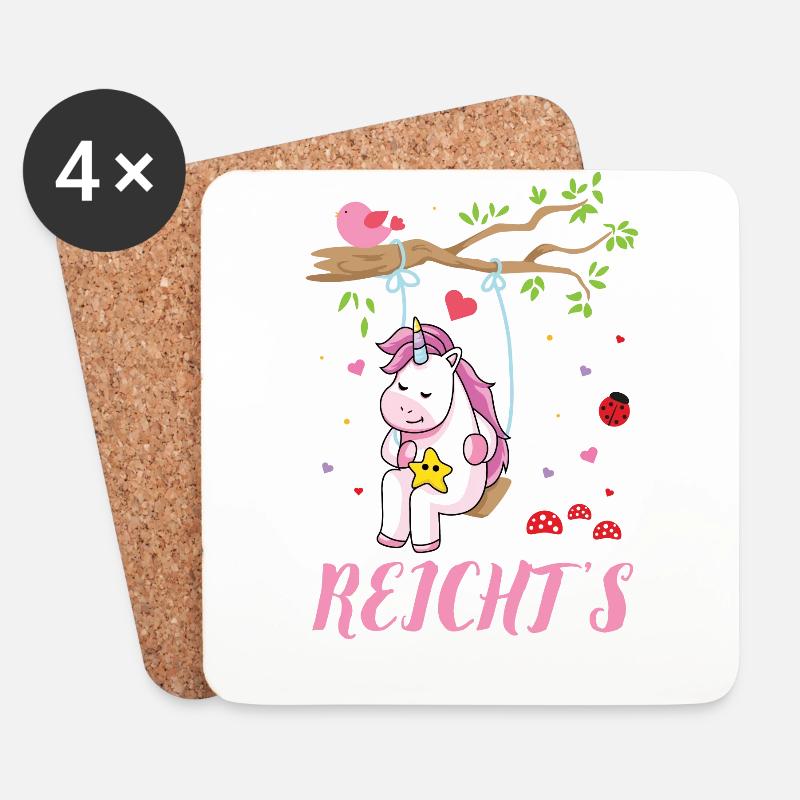 Mir Reichts Ich Geh Schaukeln Einhorn Geschenk - Untersetzer (4er-Set) - Weiß