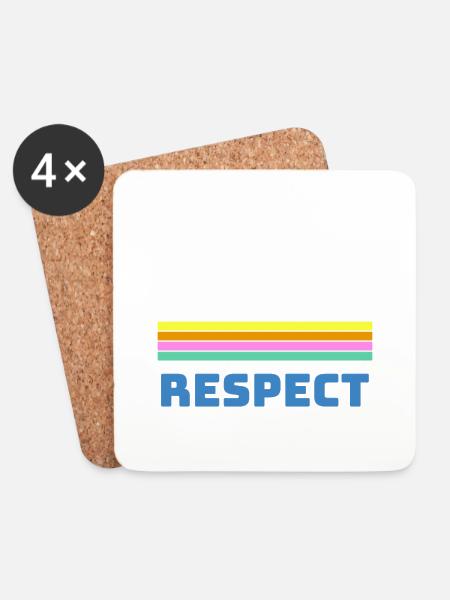 Respect the man in the ice cream van - Coasters (set of 4) - white