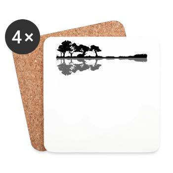 Guitar Lake Shadow Elefant Moonlight Geschenkidee - Untersetzer (4er-Set) - Weiß - Vorne
