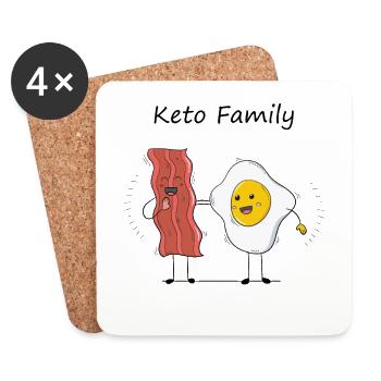 Keto Family Ketogenic Diet Gift Present - Coasters (set of 4) - white - Front