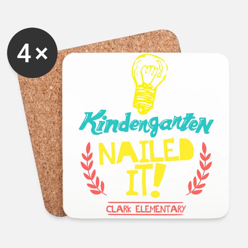 Kindergarten genagelt es Clark Elementary - Untersetzer (4er-Set) - Weiß
