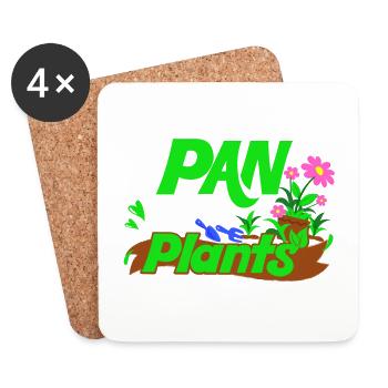 Pan with the plants - Gardener Gift - Coasters (set of 4) - white - Front