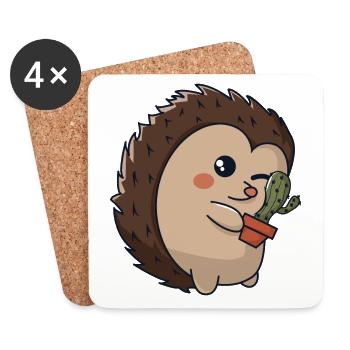 Spiny hedgehog - Coasters (set of 4) - white - Front