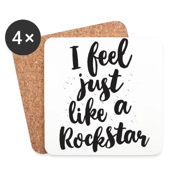 Sentez-vous comme une rock star - Dessous de verre (lot de 4) - blanc - Devant