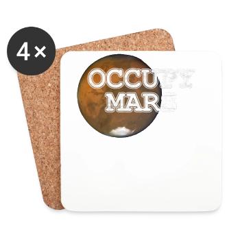 Mars Occupy Mars colonisation de Mars - Dessous de verre (lot de 4) - blanc - Devant