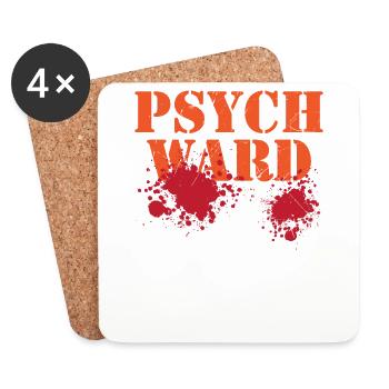 Psych Ward Patient T-Shirt Blood Splatter Scary - Coasters (set of 4) - white - Front