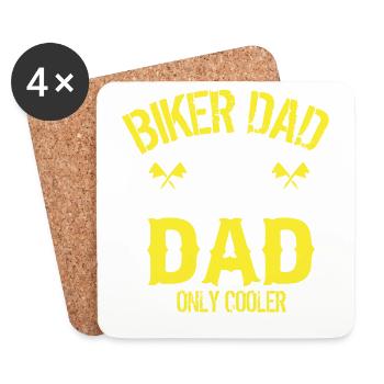 Biker motorcycle - Coasters (set of 4) - white - Front