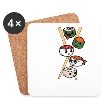 Sushi Ich liebe Sushi Asiatische Küche Fast Food - Untersetzer (4er-Set) - Weiß - Vorne