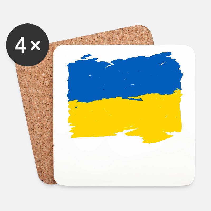 Україна прапор - Ukraine Flagge - Ukraine flag - Untersetzer (4er-Set) - Weiß