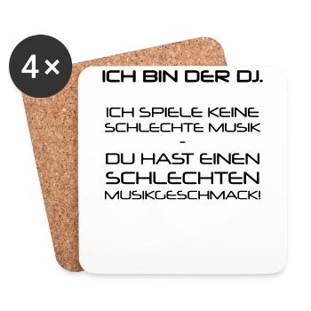 DJ - Untersetzer (4er-Set) - Weiß - Vorne