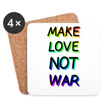 Make Love not War Regenbogen - Untersetzer (4er-Set) - Weiß - Vorne