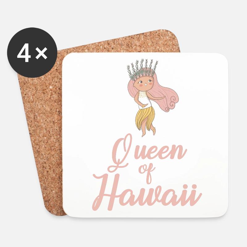 Hawaii Königin - Untersetzer (4er-Set) - Weiß