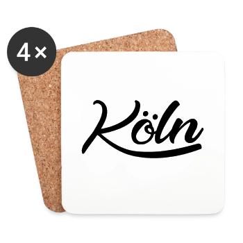 Köln Schriftzug in schwarz - Untersetzer (4er-Set) - Weiß - Vorne