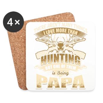 Vater Papa Dad Jagen Jäger Jagd Geschenk Vatertag - Untersetzer (4er-Set) - Weiß - Vorne