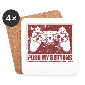 Push my buttons - Coasters (set of 4) - white - Front