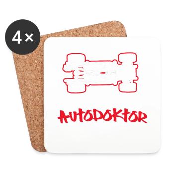 Staatlich Geprüfter Autodoktor Automechaniker - Untersetzer (4er-Set) - Weiß - Vorne