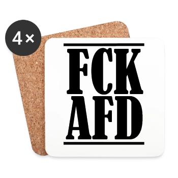 Fuck Afd Anti Rassismus Gegen Rechts - Untersetzer (4er-Set) - Weiß - Vorne