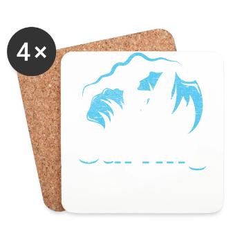 Longboard surfing california surfboard sun wave - Coasters (set of 4) - white - Front
