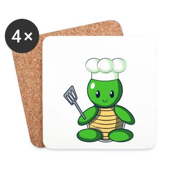Slow Cooker Turtle - Untersetzer (4er-Set) - Weiß - Vorne