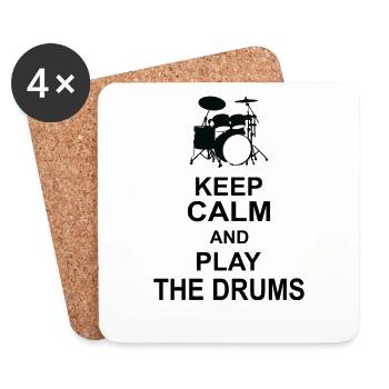 Keep calm and play the drums - Coasters (set of 4) - white - Front