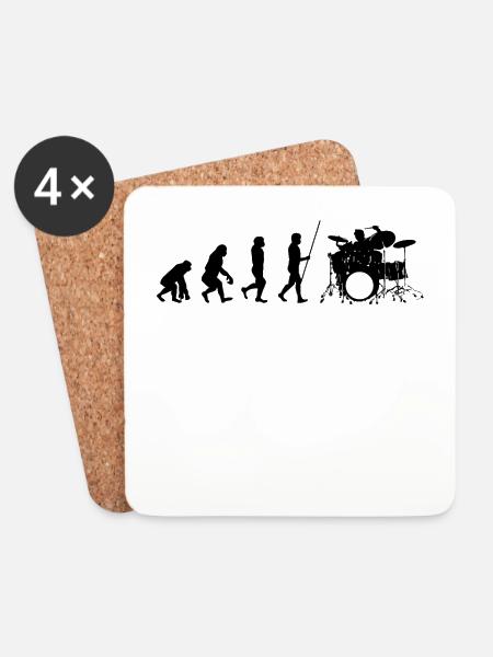 Drummer - Untersetzer (4er-Set) - Weiß