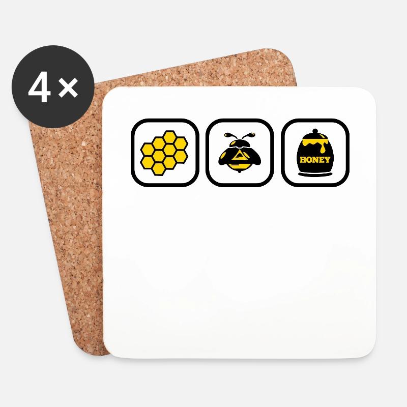 beekeeper - Coasters (set of 4) - white