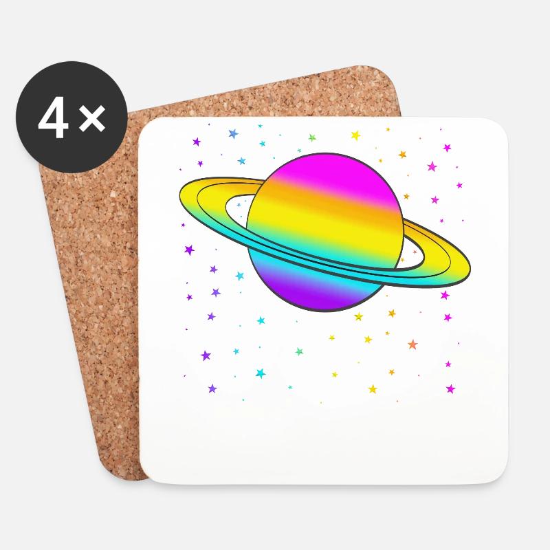 Saturn - Untersetzer (4er-Set) - Weiß