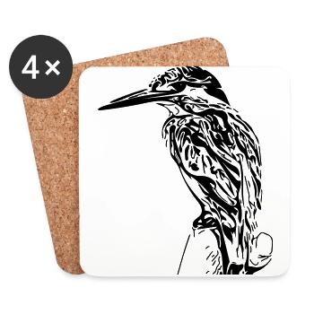 Eisvogel - Untersetzer (4er-Set) - Weiß - Vorne