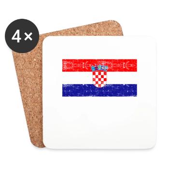 Hrvatska football distressed - Coasters (set of 4) - white - Front