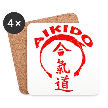 Aikido - Untersetzer (4er-Set) - Weiß - Vorne